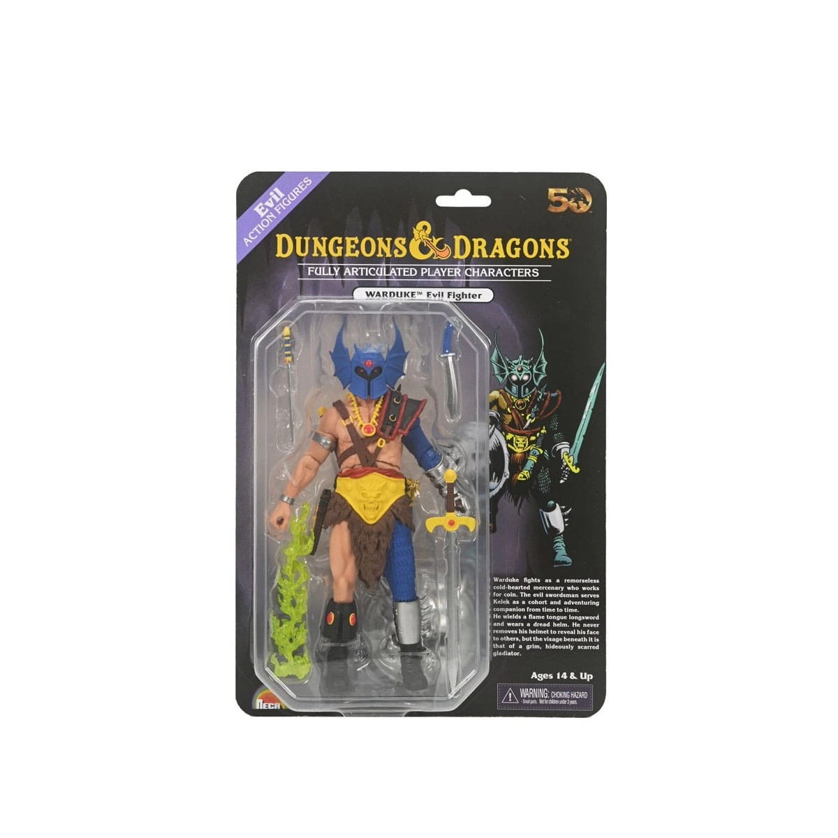 DUNGEONS AND DRAGONS - 7" SCALE FIGURE - 50TH ANNIVERSARY WARDUKE ON BLISTER CARD NECA